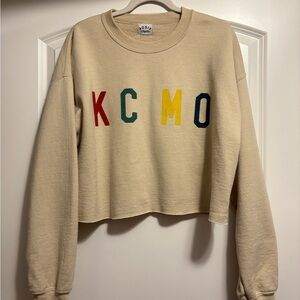 Cream Cropped Sweatshirt